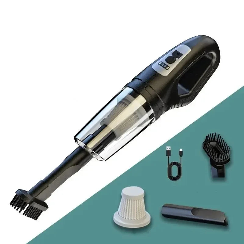 Aspirador de Pó Portátil 120W Pro – Sucção Poderosa Sem Fio para Carro, Casa e Escritório